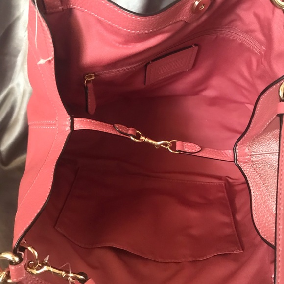 Coach Sm/ Lexy Pebbled Leather Shoulder Bag Peony - Picture 5 of 7